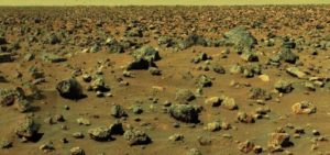 Stone animals on Mars by Viking Lander 2 in 1976